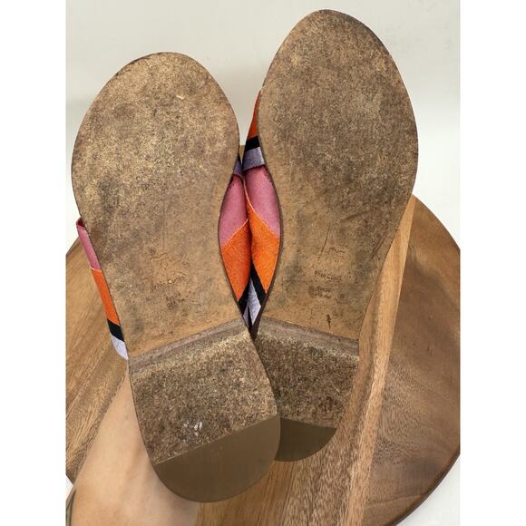 Diane Von Furstenberg Flats | DVF Orange/pink Mule Slip On Colorful Flats Size 6 - Picture 4 of 5